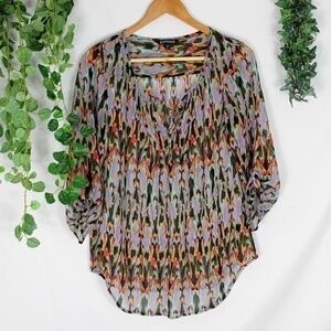4/$25 Express Flowy Tie front chiffon top